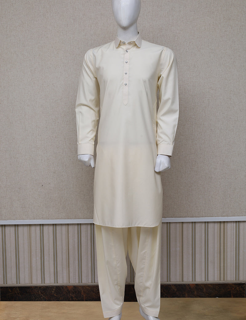 Men Premium Shalwar Kameez Cream