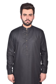 Men Kameez Shalwar Premium Fabric Wash-N-Wear Black