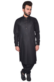 Men Kameez Shalwar Premium Fabric Wash-N-Wear Black