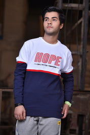 Men Long Sleeve Printed Sweatshirt White