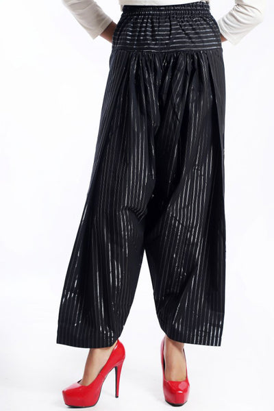 Women Jacquard Trouser Black