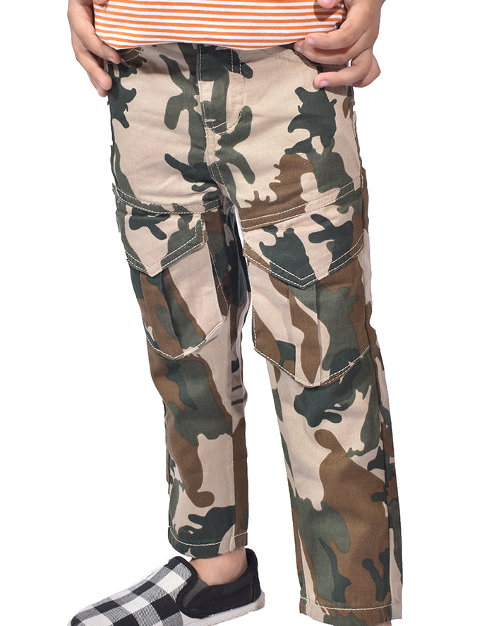 Boys Casual Camo Design Cotton Trouser